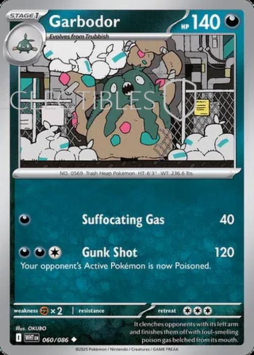 Pokemon White Flare 060/086 Garbodor Reverse Holo