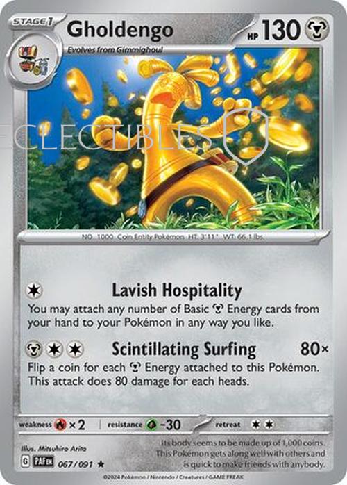 Pokemon Paldean Fates 067/91 Gholdengo Reverse Holo