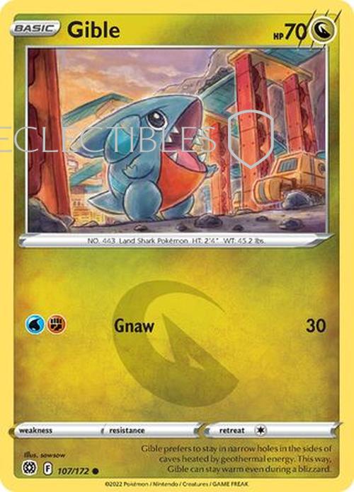 Pokemon Brilliant Stars 107/172 Gible  Reverse Holo