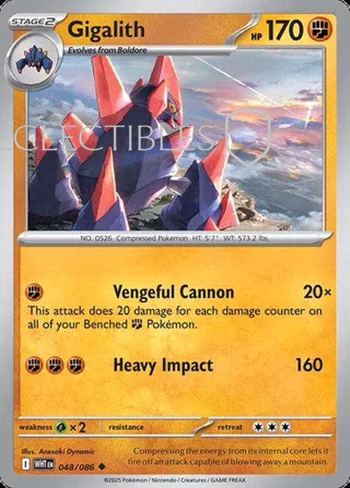 Pokemon White Flare 048/086 Gigalith Reverse Holo
