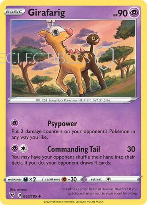 Pokemon Vivid Voltage 065/185 Girafarig Reverse Holo