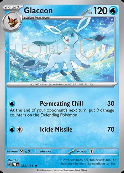 Pokemon Prismatic Evolutions 025/131 Glaceon Holo
