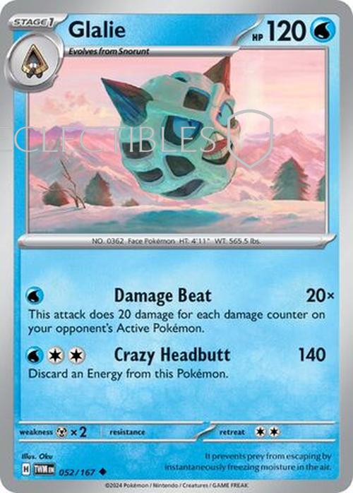 Pokemon Twilight Masquerade 052/167 Glalie Reverse Holo