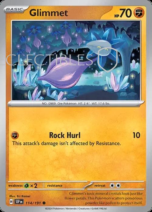 Pokemon Surging Sparks 114/191 Glimmet  Reverse Holo