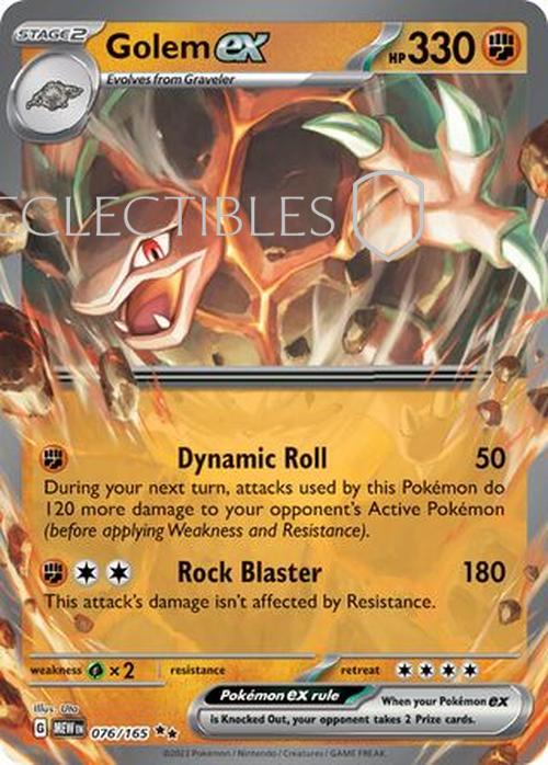 Pokemon Scarlet & Violet 151 076/165 Golem ex