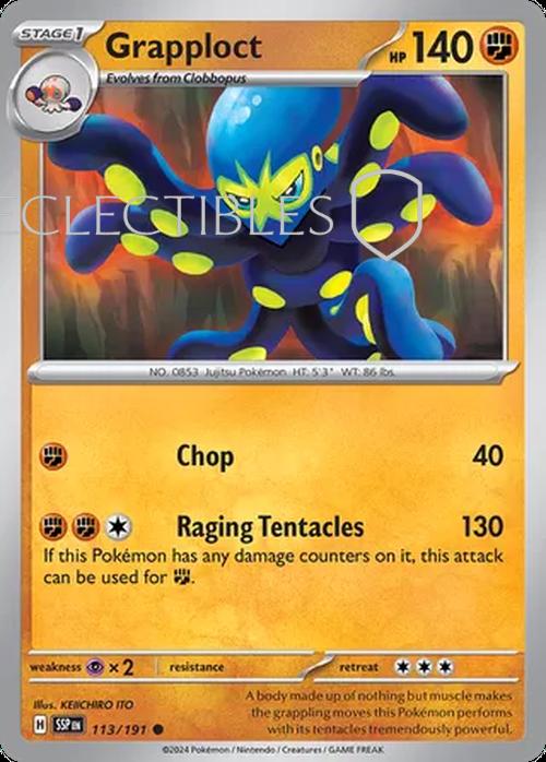Pokemon Surging Sparks 113/191 Grapploct Reverse Holo