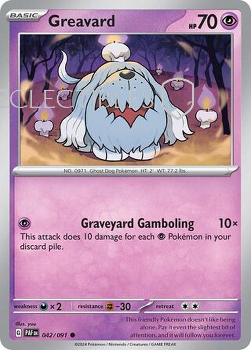 Pokemon Paldean Fates 042/91 Greavard Reverse Holo