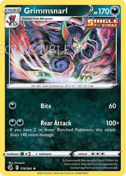 Pokemon Fusion Strike 178/264 Grimmsnarl Reverse Holo