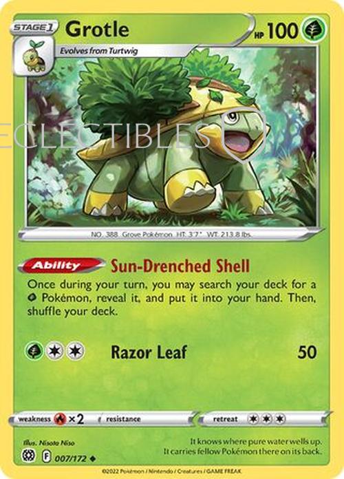 Pokemon Brilliant Stars 007/172 Grotle  Reverse Holo