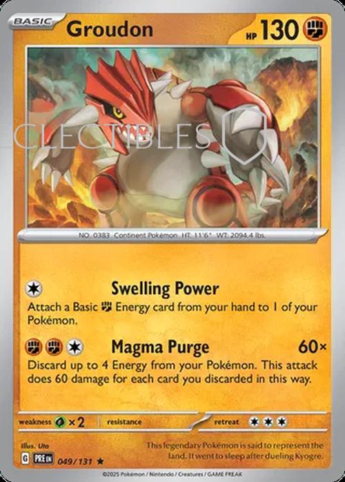 Pokemon Prismatic Evolutions 049/131 Groudon Holo