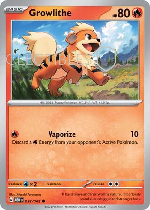 Pokemon Scarlet & Violet 151 058/165 Growlithe  Reverse Holo