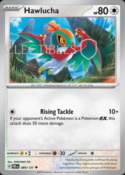 Pokemon Prismatic Evolutions 089/131 Hawlucha Reverse Holo