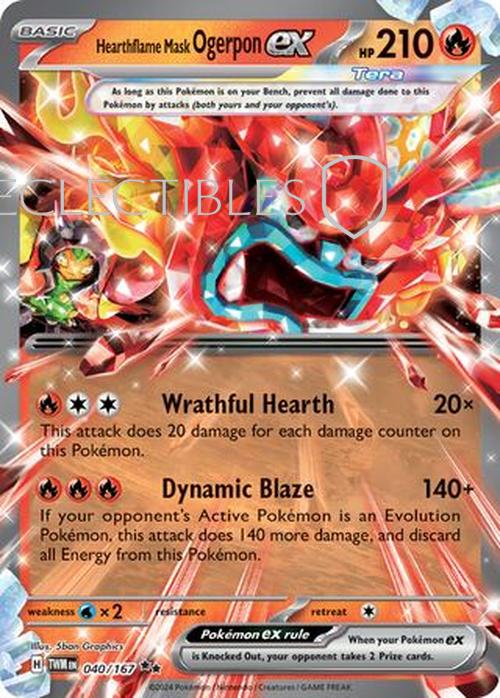 Pokemon Twilight Masquerade 040/167 Hearthflame Mask Ogerpon ex