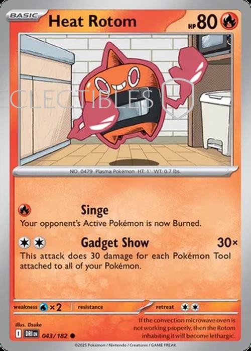 Pokemon Destined Rivals 043/182 Heat Rotom Reverse Holo