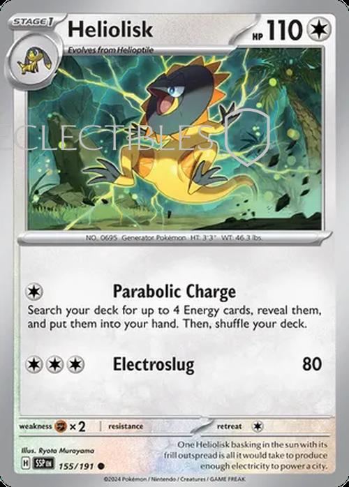 Pokemon Surging Sparks 155/191 Heliolisk Reverse Holo