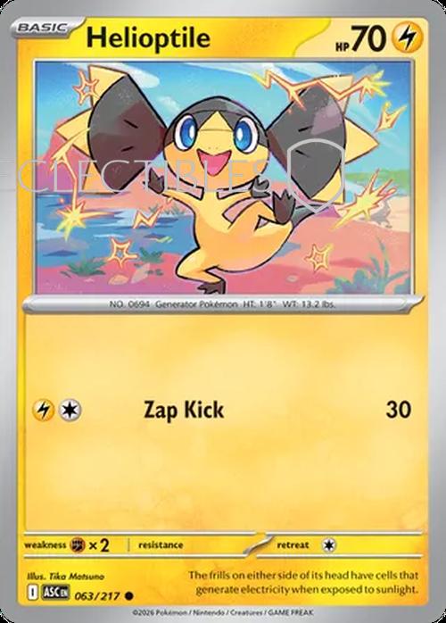 Pokemon Ascended Heroes 063/217 Helioptile Reverse Holo