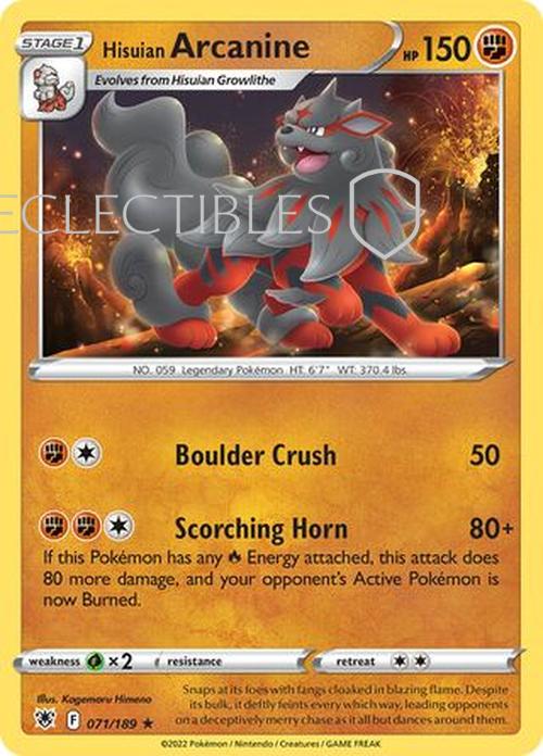 Pokemon Astral Radiance 071/189 Hisuian Arcanine Reverse Holo