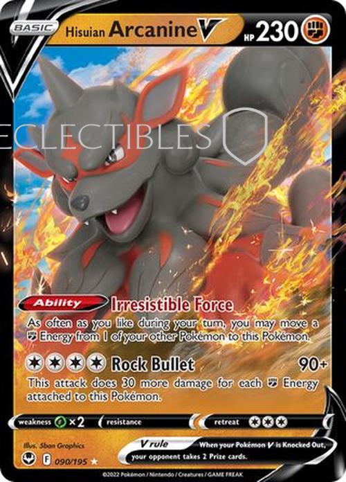 Pokemon Silver Tempest 090/195 Hisuian Arcanine V