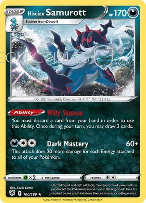 Pokemon Astral Radiance 100/189 Hisuian Samurott Holo