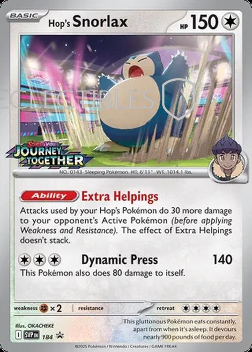 Pokemon SV Black Star Promos SV 184 Hop's Snorlax