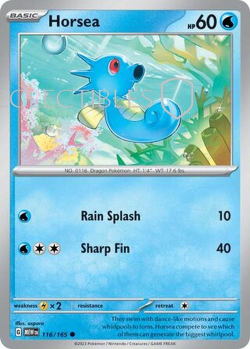 Pokemon Scarlet & Violet 151 116/165 Horsea Reverse Holo