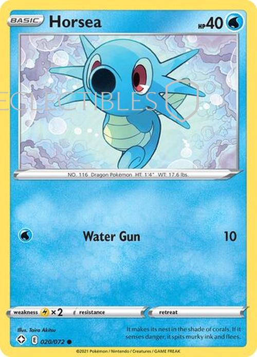 Pokemon Shining Fates 020/072 Horsea Reverse Holo