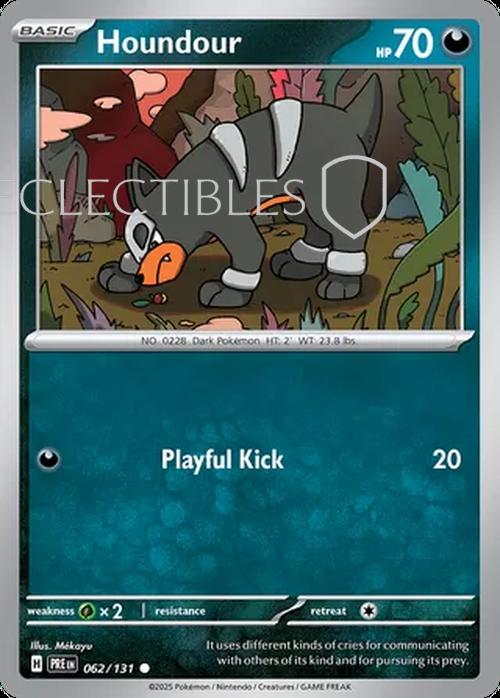 Pokemon Prismatic Evolutions 062/131 Houndour Reverse Holo