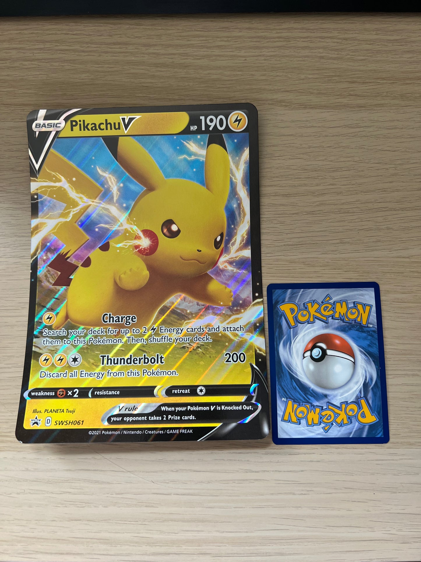 Pokemon SWSH Black Star Promos SWSH 061 Pikachu V Jumbo
