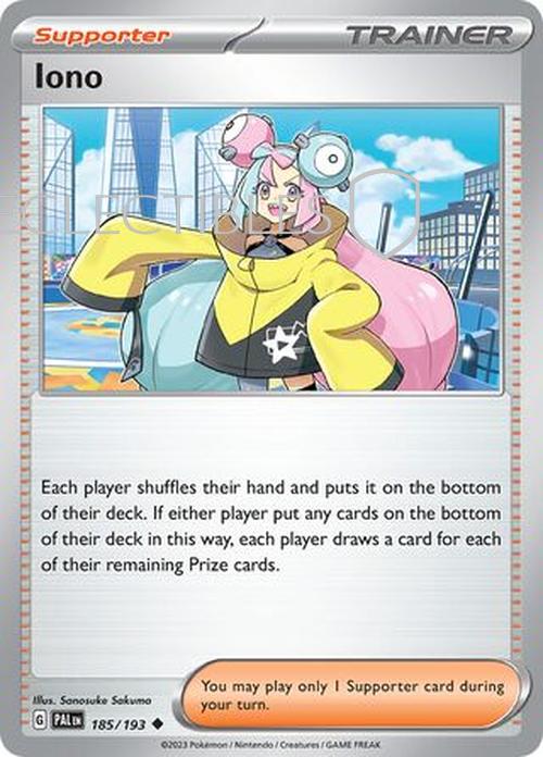 Pokemon Paldea Evolved 185/193 Iono Reverse Holo