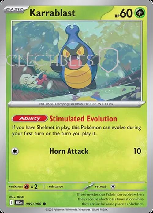 Pokemon Black Bolt 009/086 Karrablast Reverse Holo