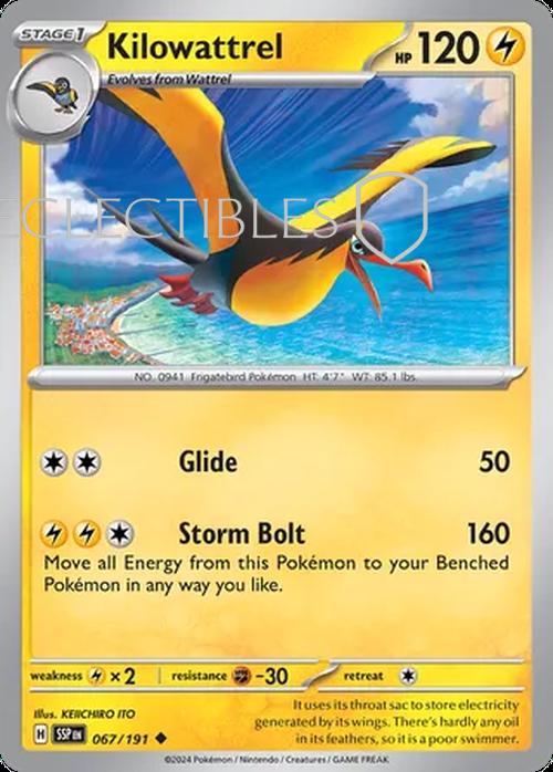 Pokemon Surging Sparks 067/191 Kilowattrel  Reverse Holo