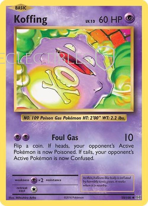 Pokemon evolutions 050/108 Koffing  Reverse Holo