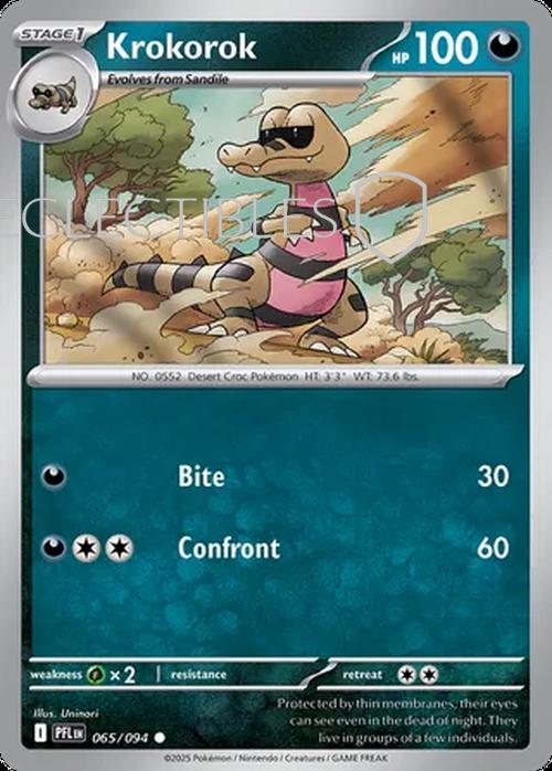 Pokemon Phantasmal Flames 065/094 Krokorok Reverse Holo