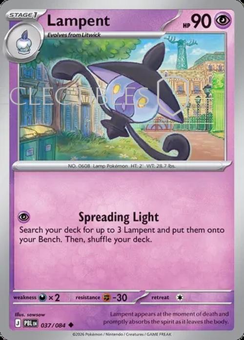 Pokemon pitch black 037/84 Lampent Reverse Holo
