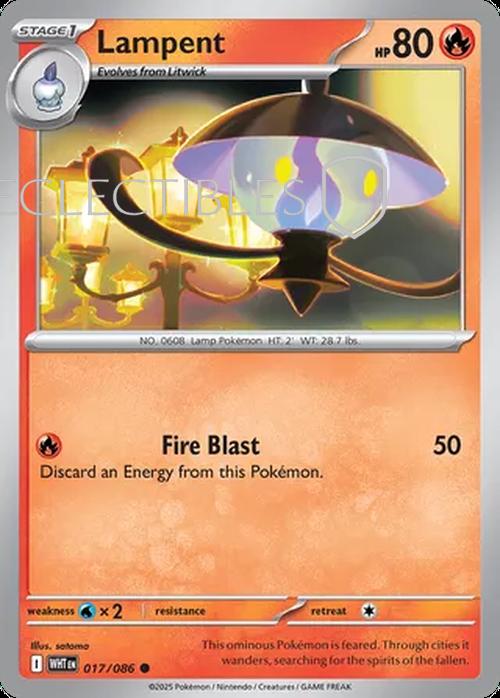Pokemon White Flare 017/086 Lampent Reverse Holo