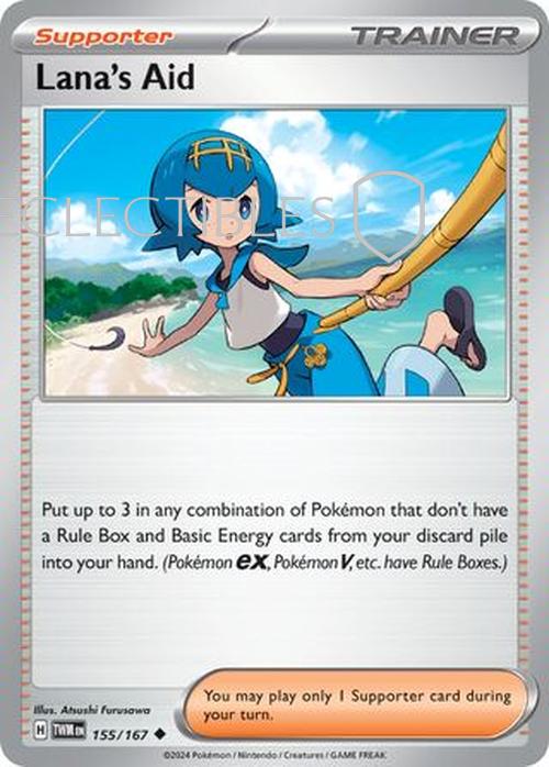 Pokemon Twilight Masquerade 155/167 Lanas Aid Reverse Holo