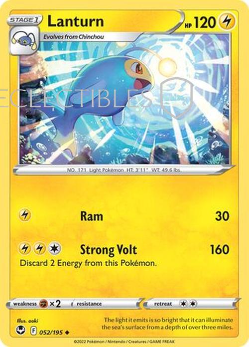 Pokemon Silver Tempest 052/195 Lanturn  Reverse Holo