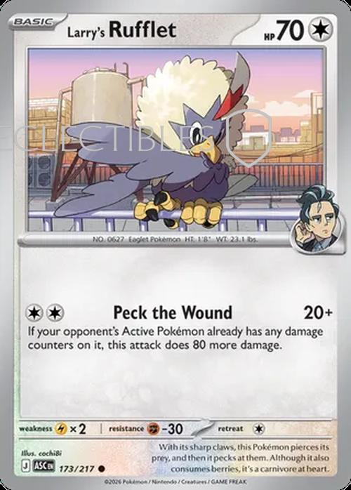 Pokemon Ascended Heroes 173/217 Larrys Rufflet Reverse Holo