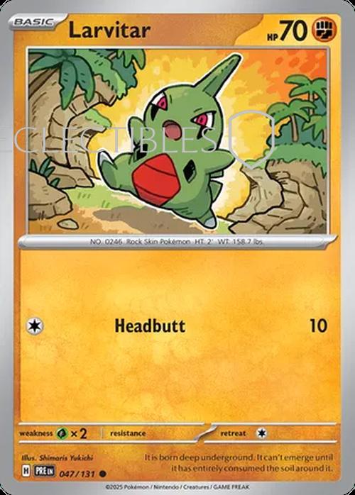Pokemon Prismatic Evolutions 047/131 Larvitar Reverse Holo