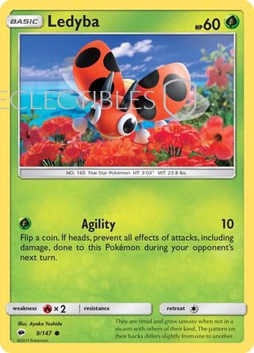 Pokemon Burning Shadows 009/147 Ledyba Reverse Holo