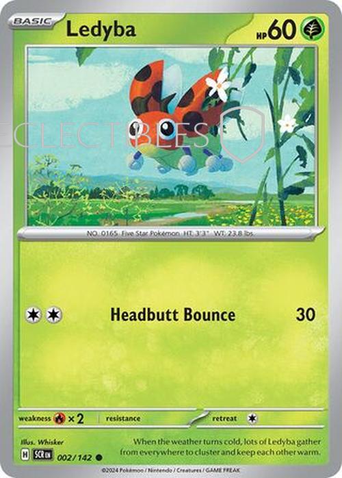 Pokemon Stellar Crown 002/142 Ledyba Reverse Holo