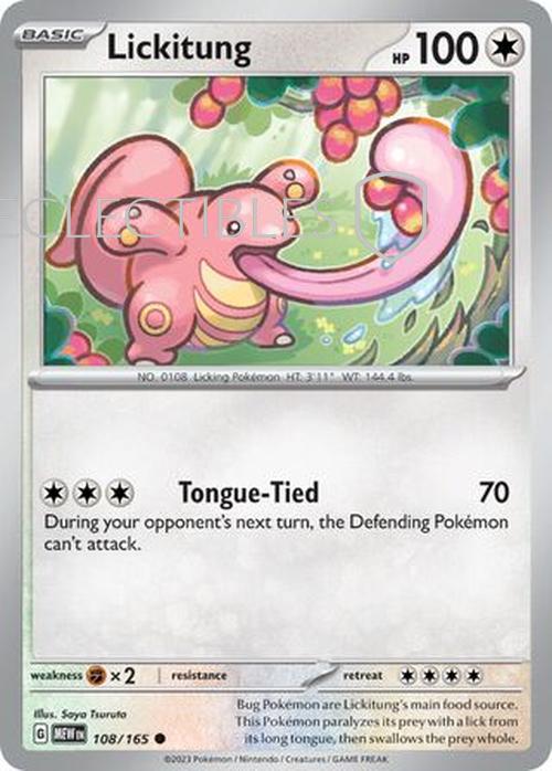 Pokemon Scarlet & Violet 151 108/165 Lickitung  Reverse Holo