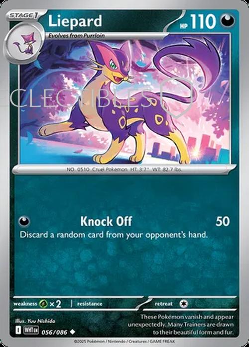 Pokemon White Flare 056/086 Liepard Reverse Holo
