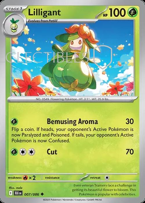 Pokemon Black Bolt 007/086 Lilligant Reverse Holo