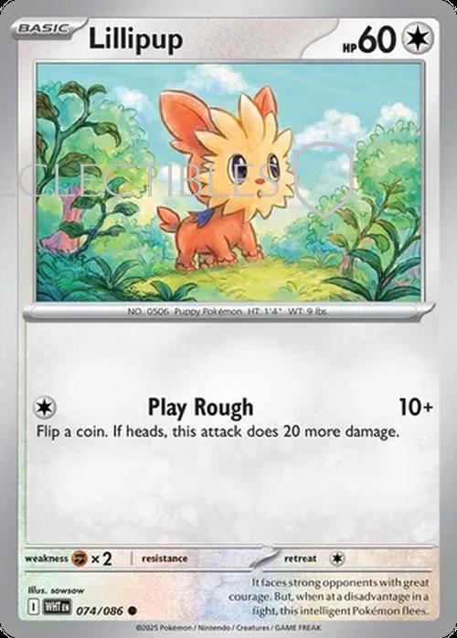 Pokemon White Flare 074/086 Lillipup Reverse Holo