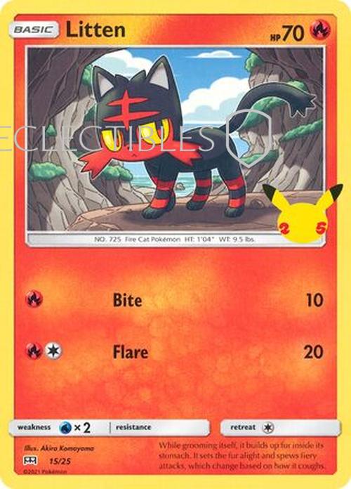 Pokemon McDonalds Collection 2021 015/25 Litten Reverse Holo