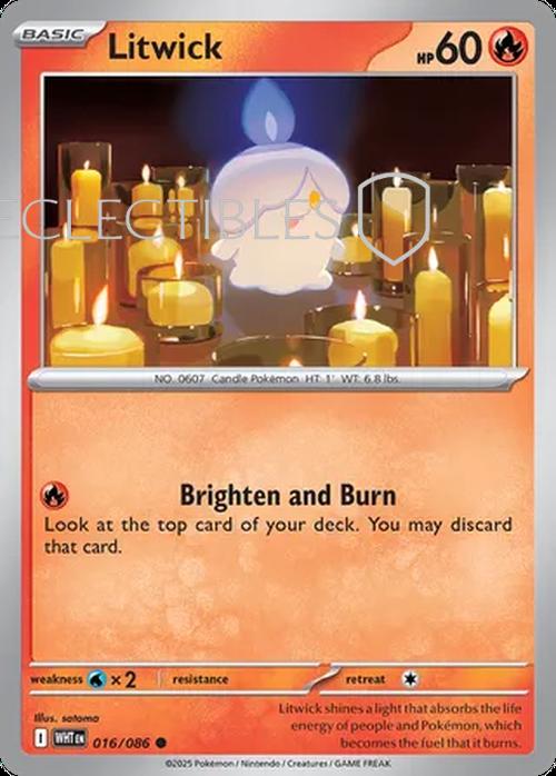 Pokemon White Flare 016/086 Litwick Reverse Holo