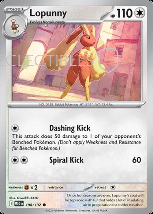 Pokemon Mega Evolutions 108/132 Lopunny Reverse Holo