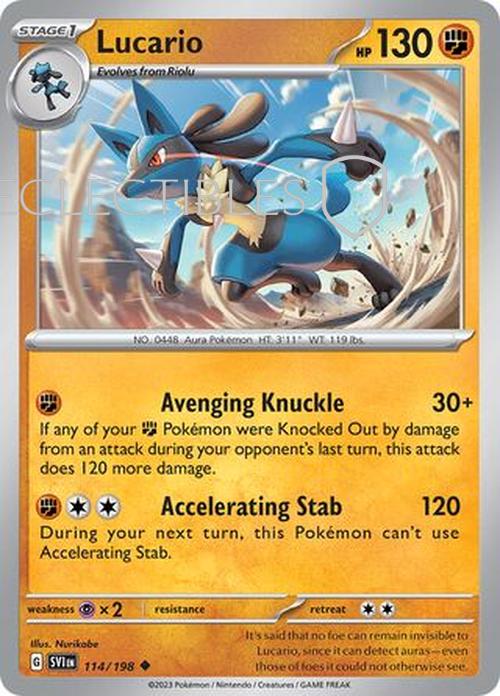 Pokemon Scarlet & Violet 114/198 Lucario  Reverse Holo