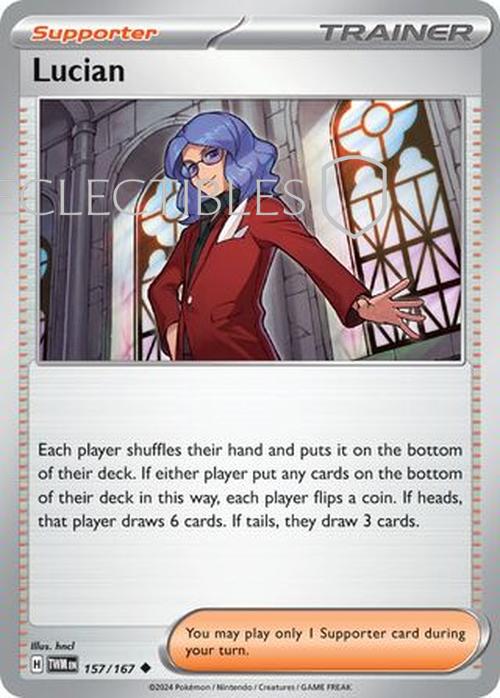 Pokemon Twilight Masquerade 157/167 Lucian Reverse Holo